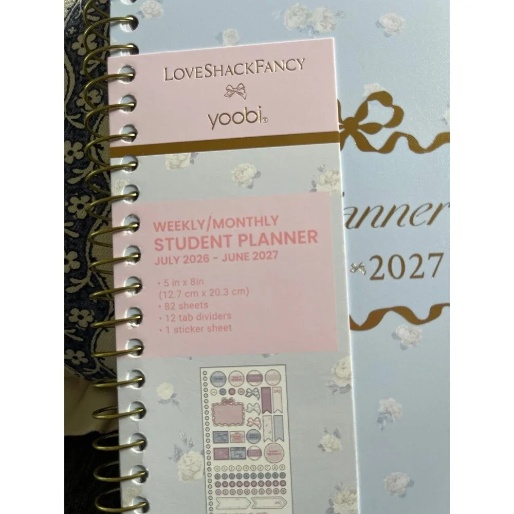 LoveShackFancy Yoobi Everblooming Rosettes Ditsy Monthly and Weekly Planner